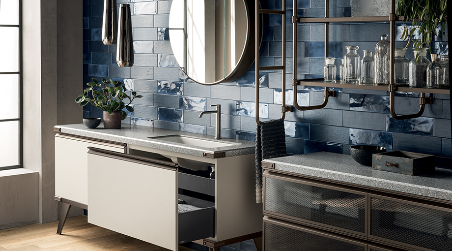 Mobili bagno Scavolini in stile industriale_Diesel Open Workshop