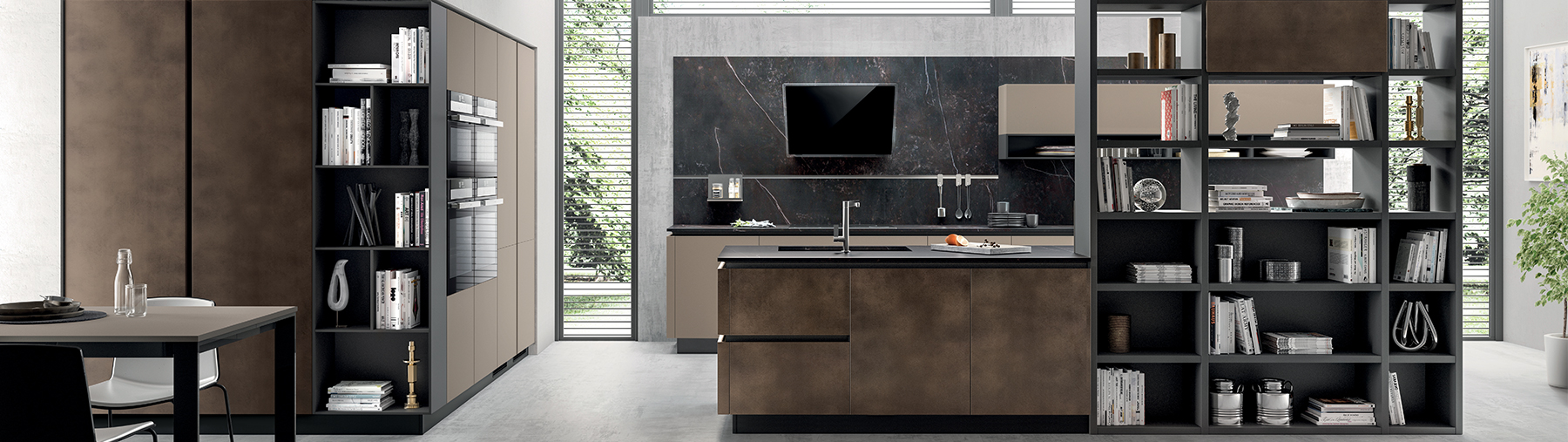 Cucina aperta sul soggiorno - LiberaMente by Scavolini