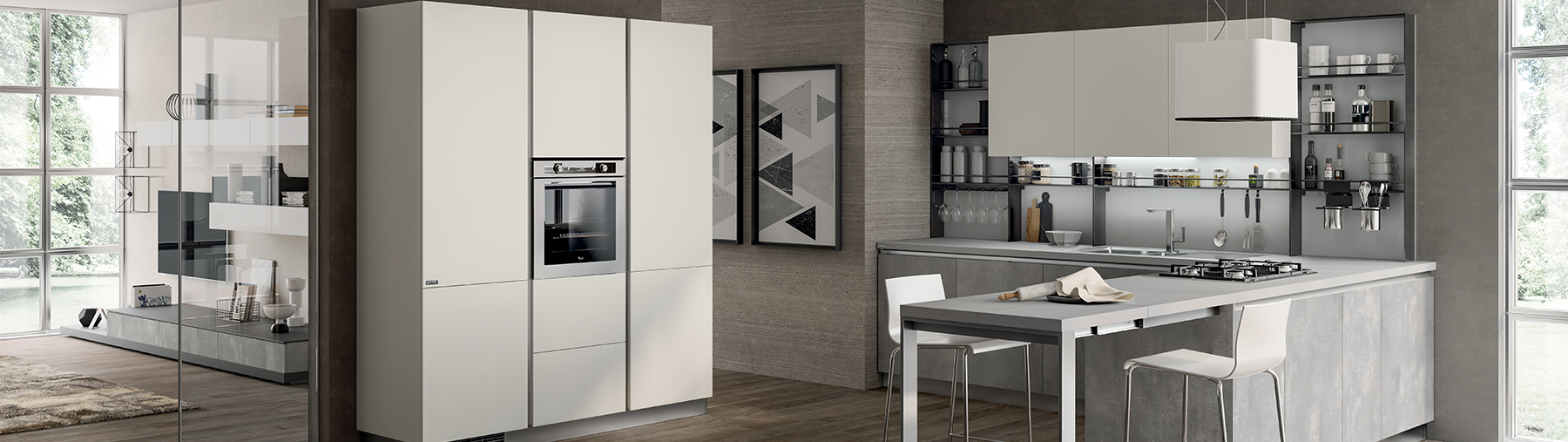 Cucina e living Evolution by Scavolini