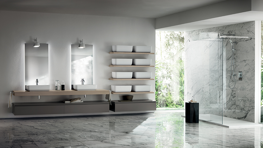 Qi - bagno moderno con doccia