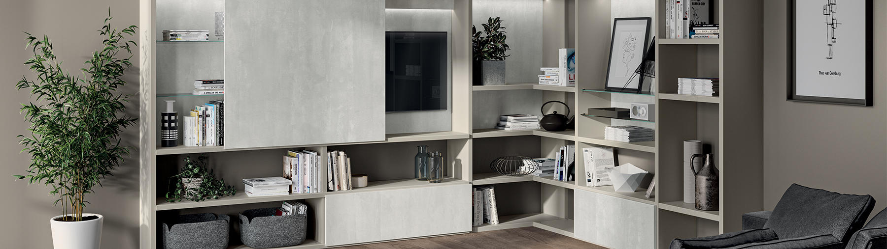 Librerie componibili moderne - Scavolini