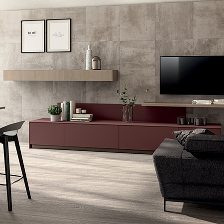 Mobili rossi per soggiorno - Scavolini LiberaMente