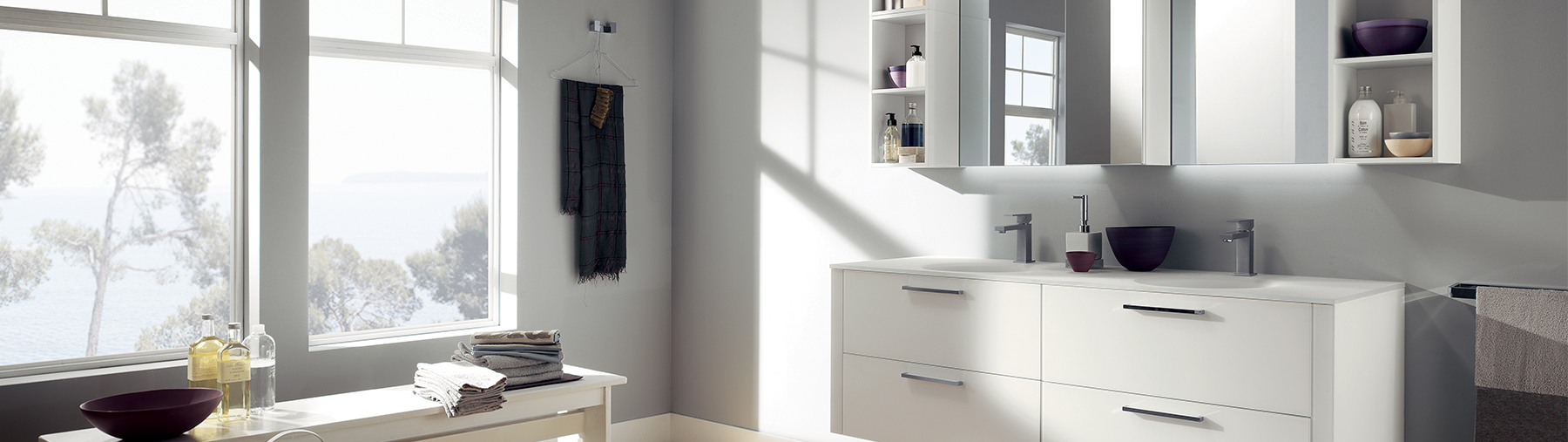Mobile bagno con doppio lavabo