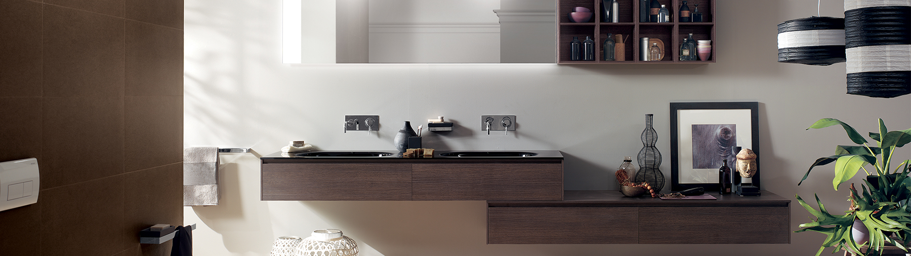 Doppio lavabo per mobile bagno - Scavolini