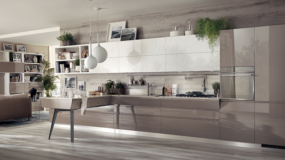 Cucina con banco snack