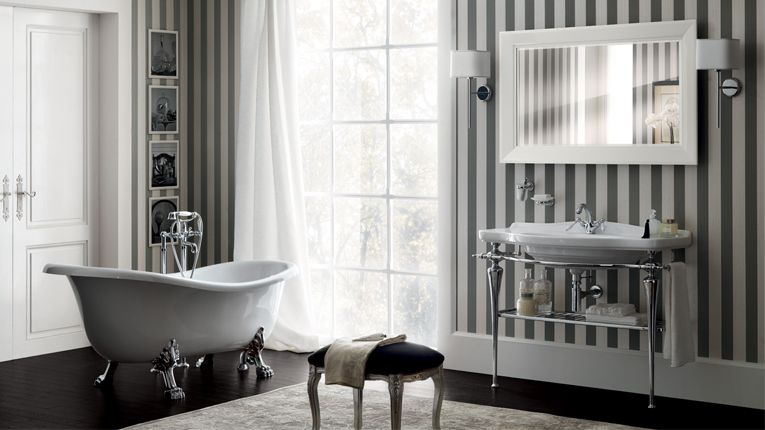 Arredo bagno con effetto retrò