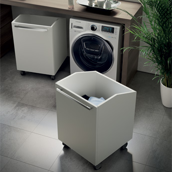 Cestoni con ruote Trolley portabiancheria_Spazio Lavanderia_Scavolini